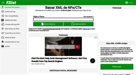 fsist|fsist baixar xml.
